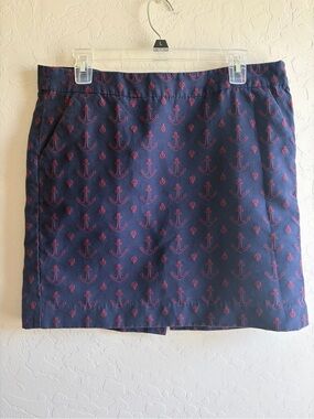 Tommy Hilfiger Navy Mini Skirt with Red Anchor Print